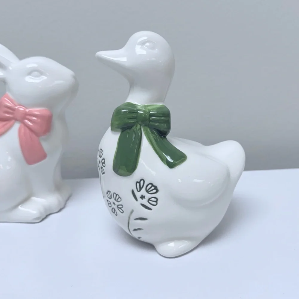 New Full Set of 3 Ceramic Floral Figurals: Duck, Hen, & Bunny from Target 2026